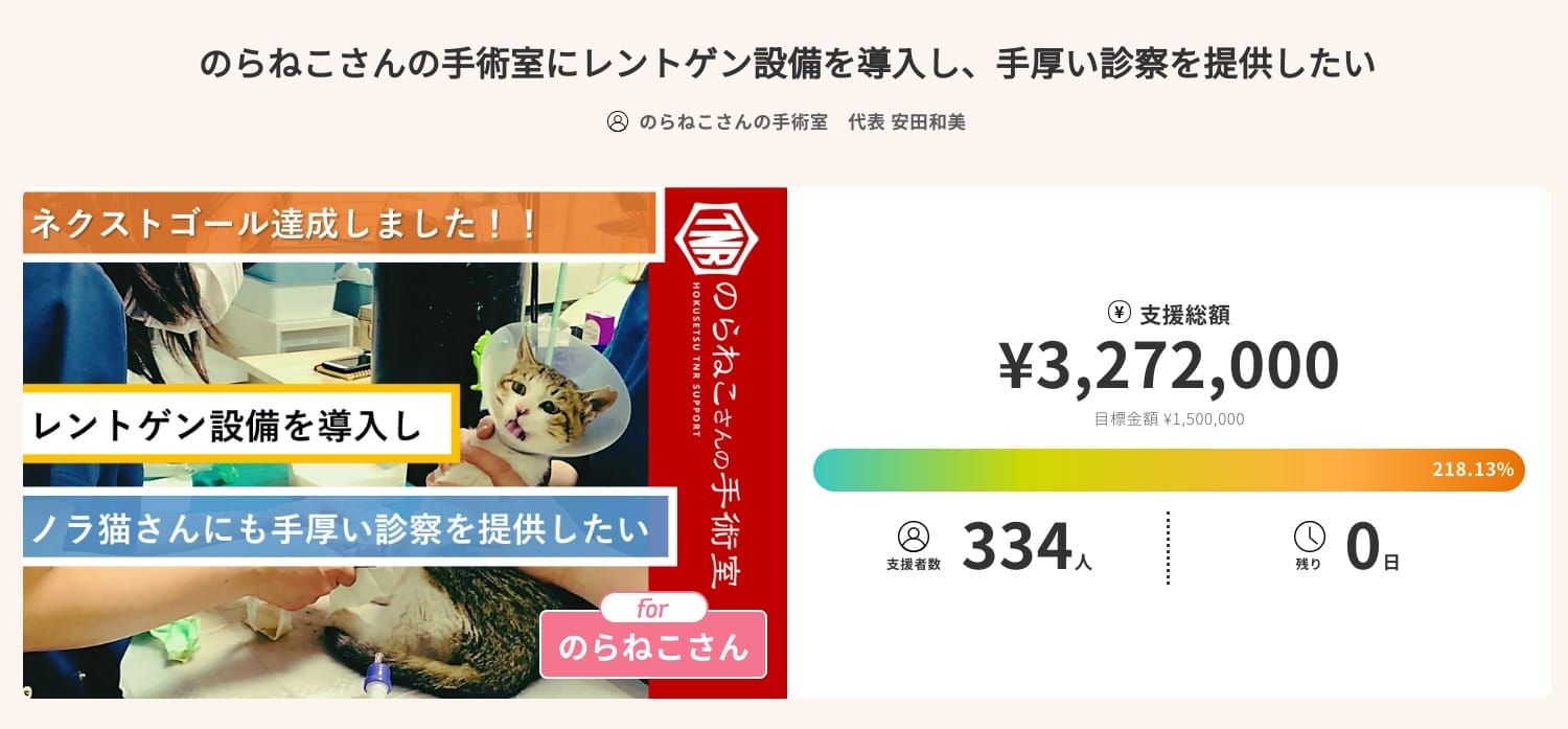猫の治療費を集めるクラウドファンディング